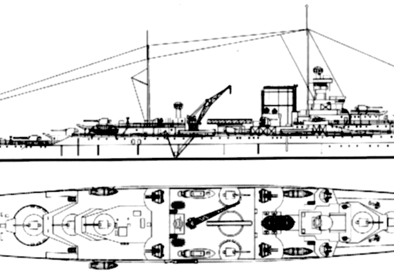 Крейсер HMS Effingham D98 1940 [Heavy Cruiser] - чертежи, габариты, рисунки